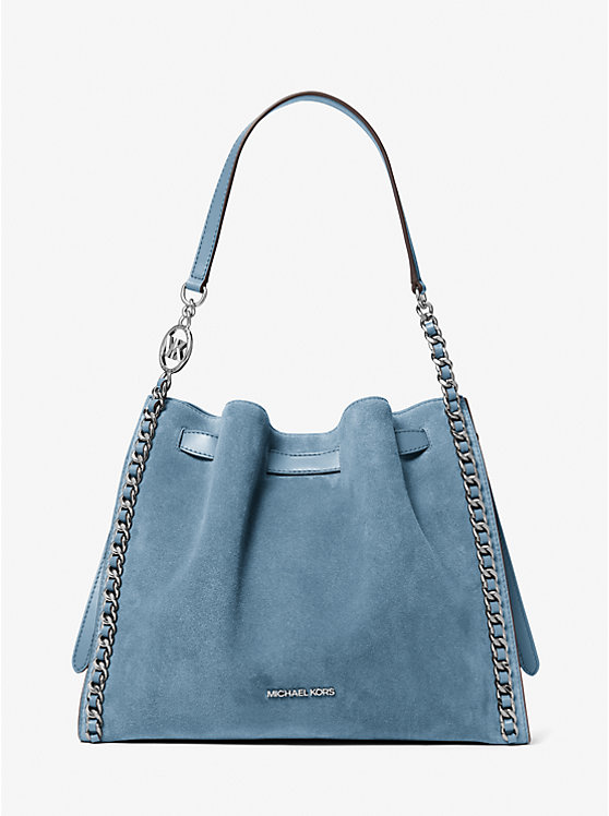 

Большая замшевая сумка Mina на цепочке Michael Kors, синий