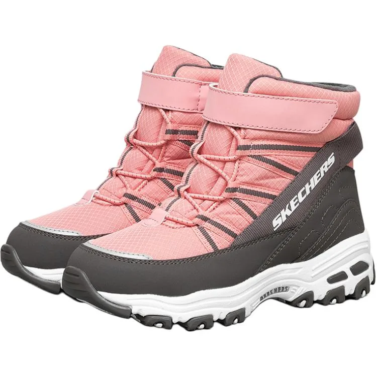 Skechers DLITES детские повседневные кроссовки с противоскользящей подошвой, амортизацией и устойчивостью к истиранию, розово-серые, для подростков — фото 4