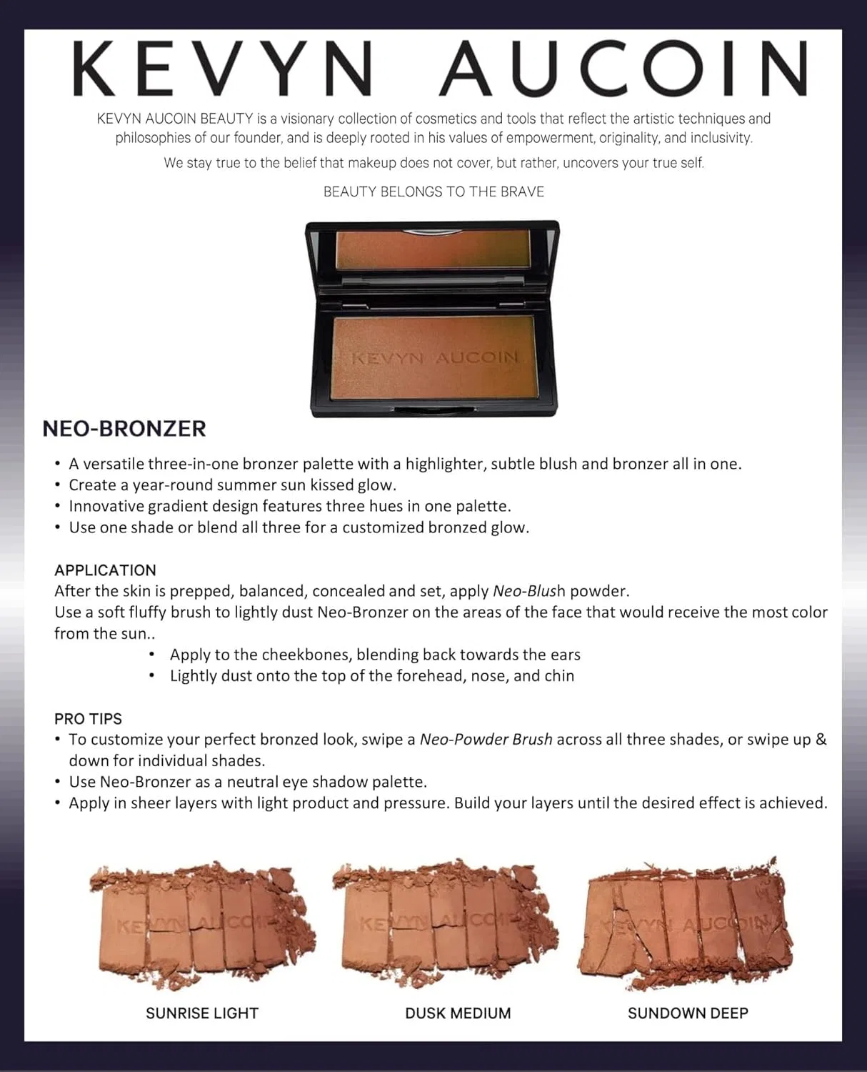 Палетка бронзеров Kevyn Aucoin Neo-Bronzer Sunrise Light 0.2oz — фото 3
