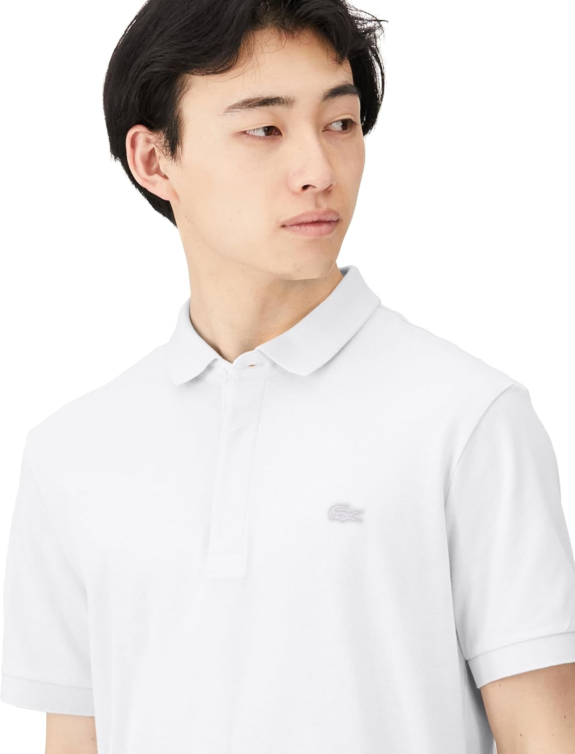 Мужская поло-рубашка Lacoste Regular Fit Stretch Paris (с коротким рукавом) PH5522L (старый цвет), белый — фото 4