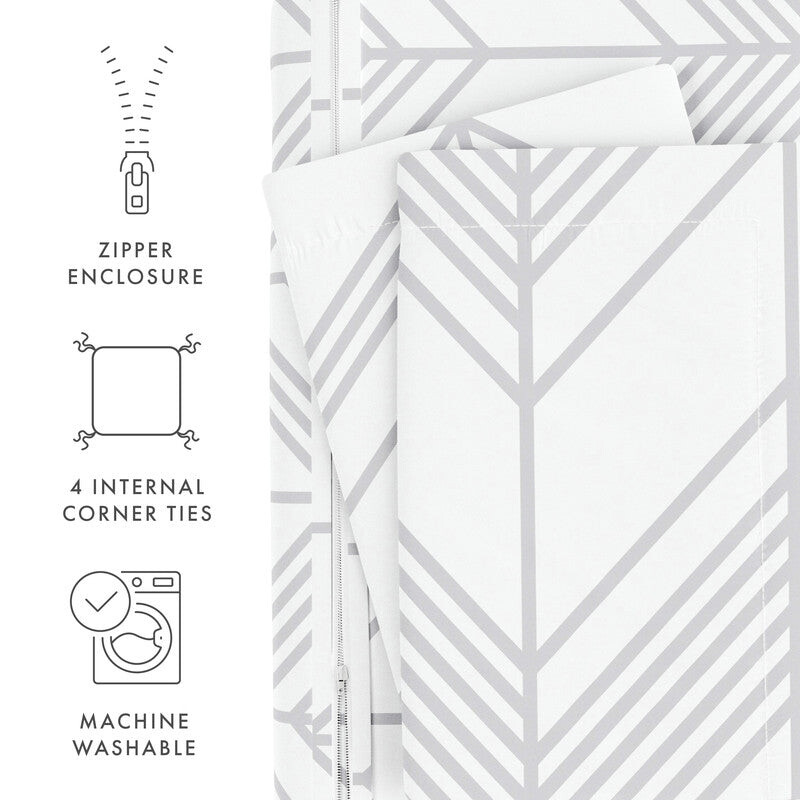 

Светло-серый комплект пододеяльников с шевронным узором «Альпы» из ультрамягкого постельного белья из микрофибры ienjoy Home, цвет Light Gray