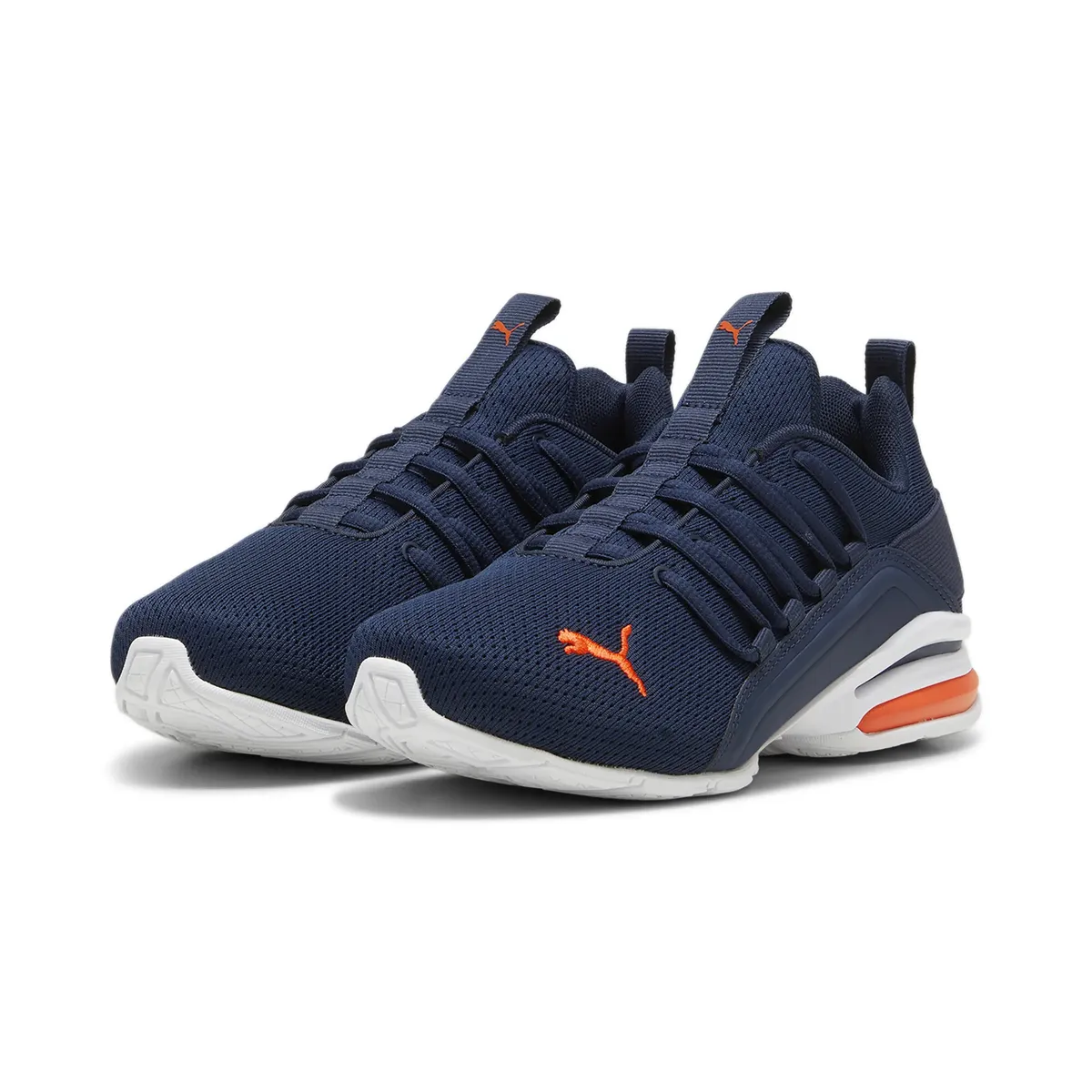 

Кроссовки PUMA "Axelion Mesh Shoes Youth", цвет Club Navy Flame Flicker White Blue Orange