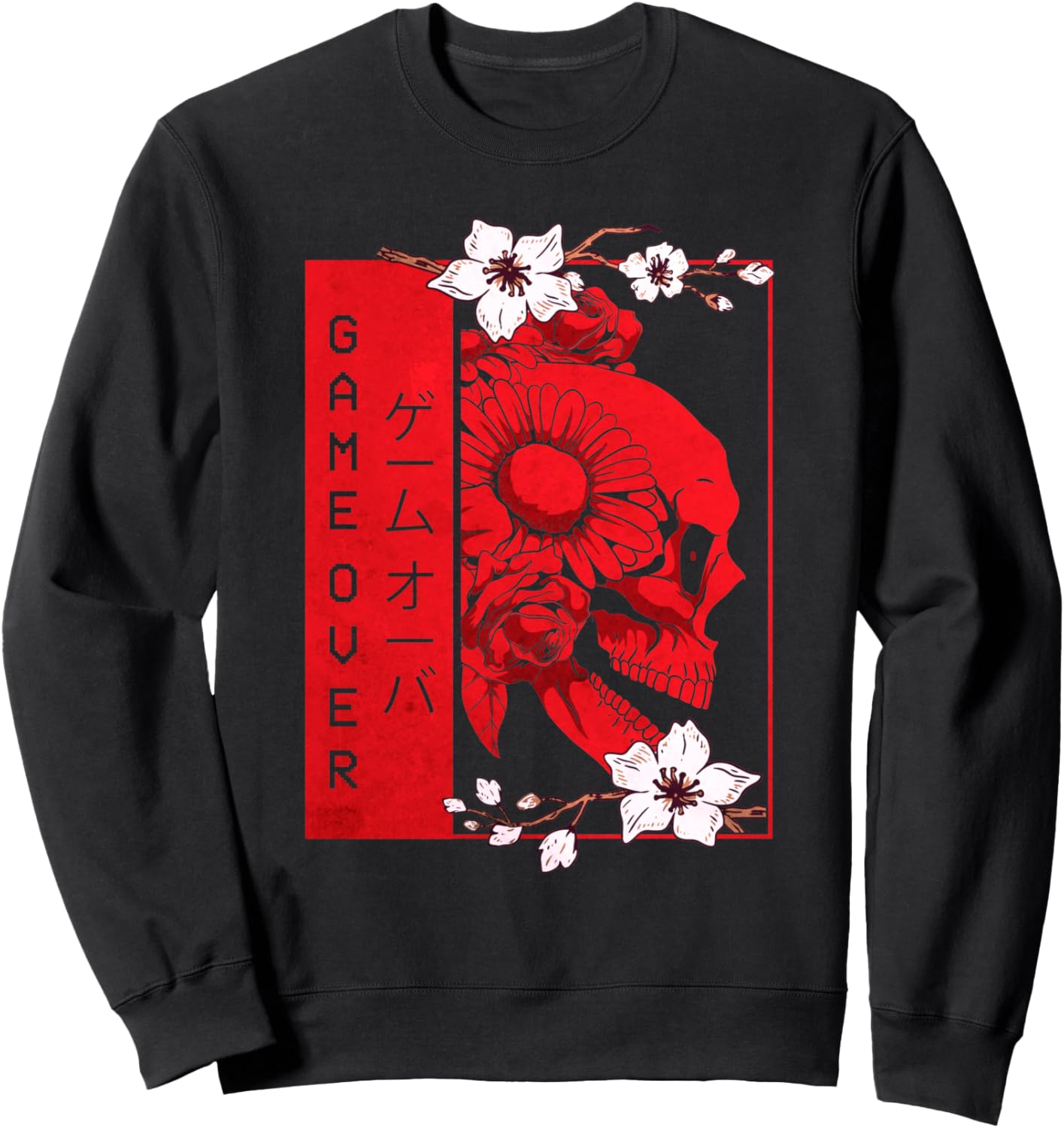 

Толстовка в стиле софт-гранж с изображением черепа и вишни Alt Indie Edgy Eboy Egirl Skull Aesthetic Clothing, черный