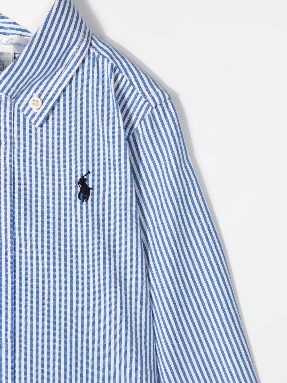 Полосатая рубашка на пуговицах POLO RALPH LAUREN KIDS, синий — фото 3