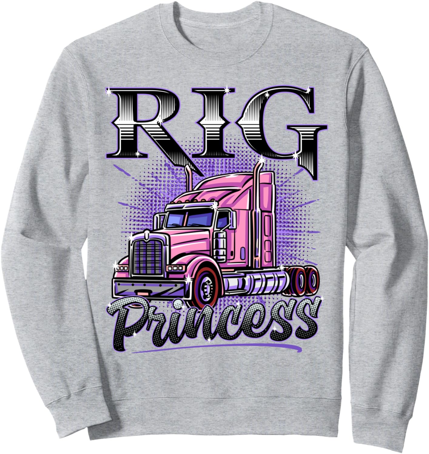 

Забавная толстовка с надписью Rig Princess Trucker Four1Nine Truckers Official, серый