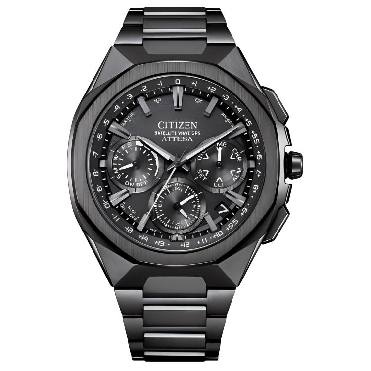 

CITIZEN Часы Attesa Series Solar Quartz Movement Titanium Strap Watch 44mm Men's Watch Black Dial, Black Dial