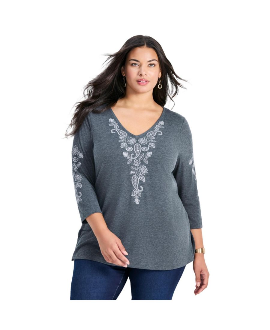 

Женская вышитая блузка Casey AVENUE, Charcoal