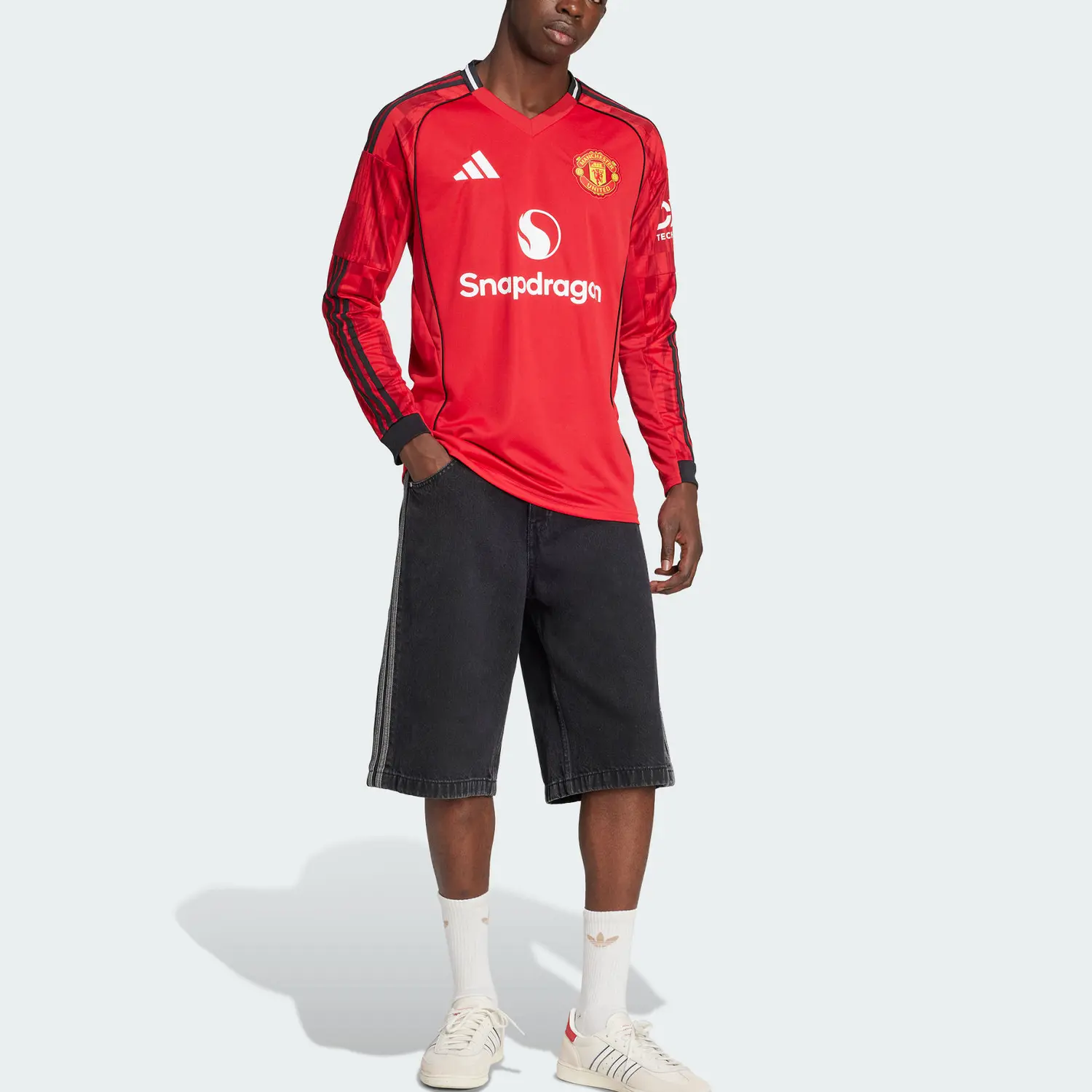 Футболка Manchester United 25/26 домашняя с длинными рукавами Adidas, красный — фото 3