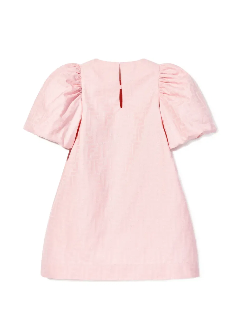 Платье с круглым вырезом и пышными рукавами Fendi Kids, розовый — фото 2