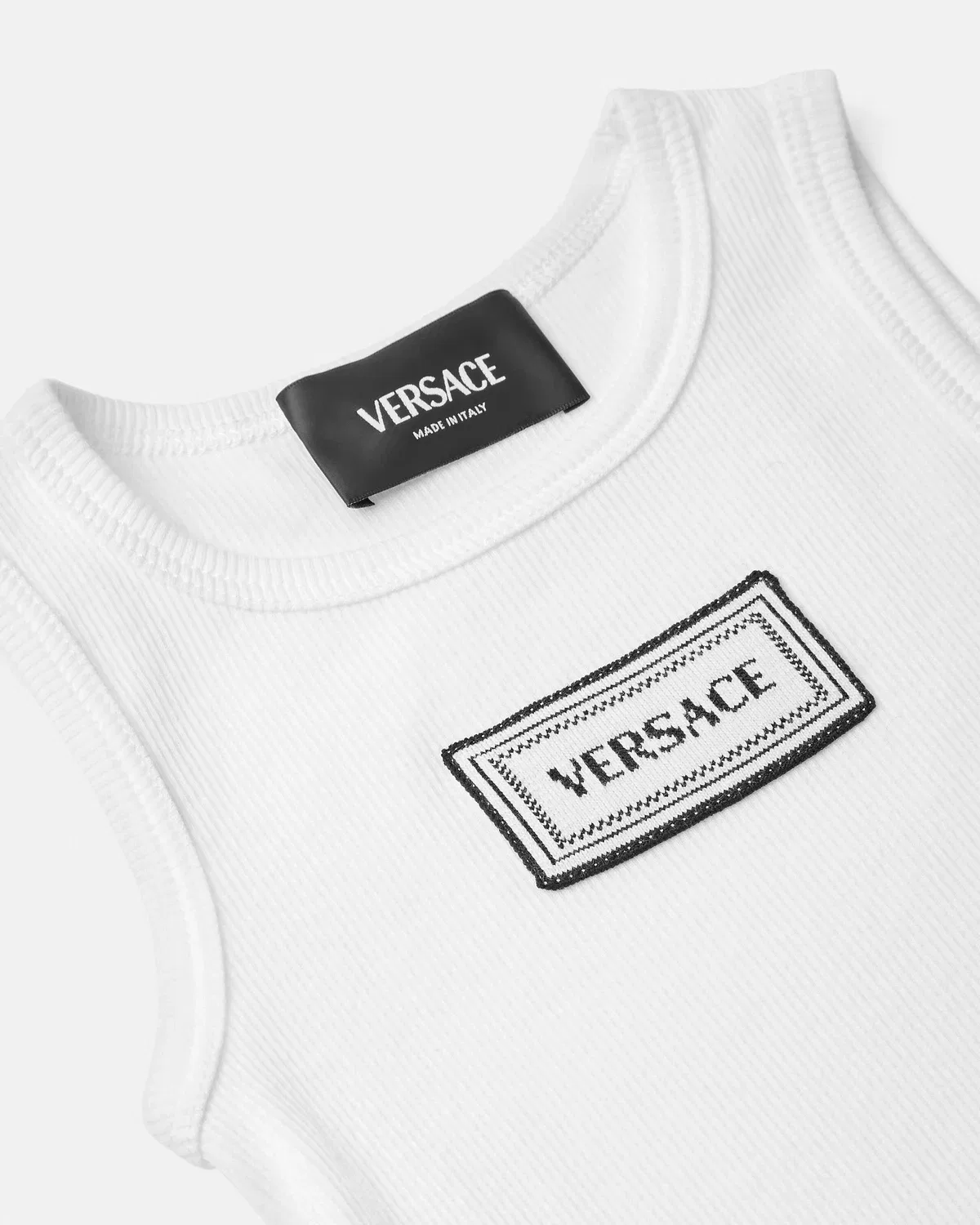 Трикотажная хлопковая майка VERSACE, белый — фото 4