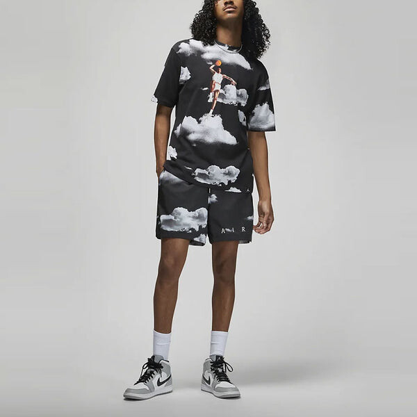 Футболка Men's Air Jordan Casual Printing Round Neck Pullover Short Sleeve Black T-Shirt, мультиколор — фото 4