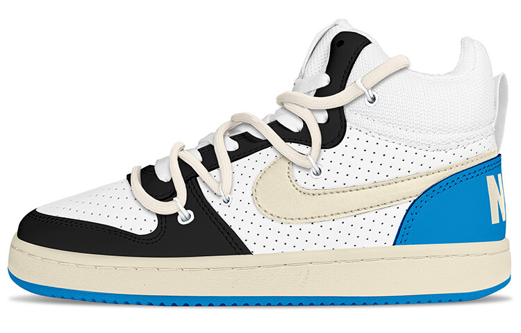 

Кроссовки Nike Court Borough Series Skateboarding Shoes Women's Mid-top White, синий