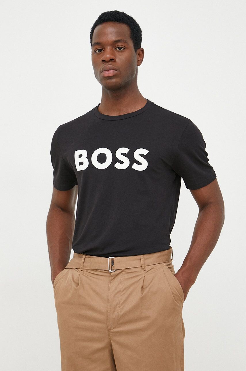 BOSS BOSS CASUAL хлопковая футболка Boss Orange, черный — фото 2