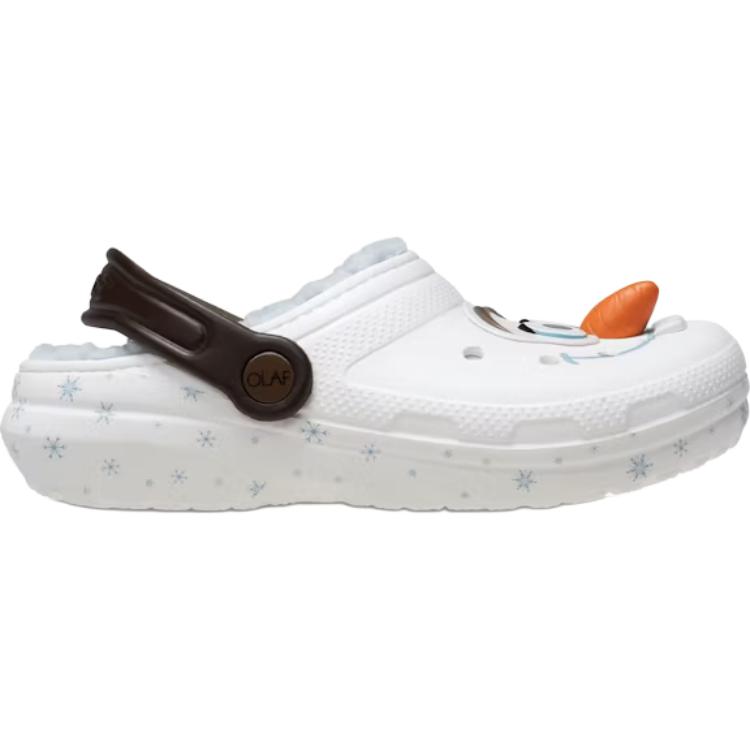 Классические сабо на подкладке Disney Frozen Olaf TD Crocs, белый — фото 3