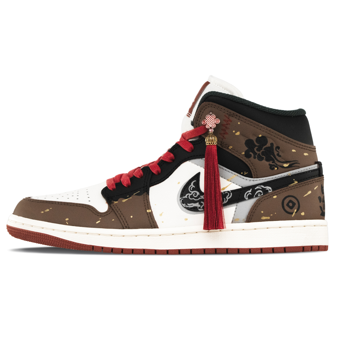 Air 1 Cushioning, Wear Resistant Mid top винтажные баскетбольные кроссовки Unisex Mocha Jordan, Mocha — фото 3