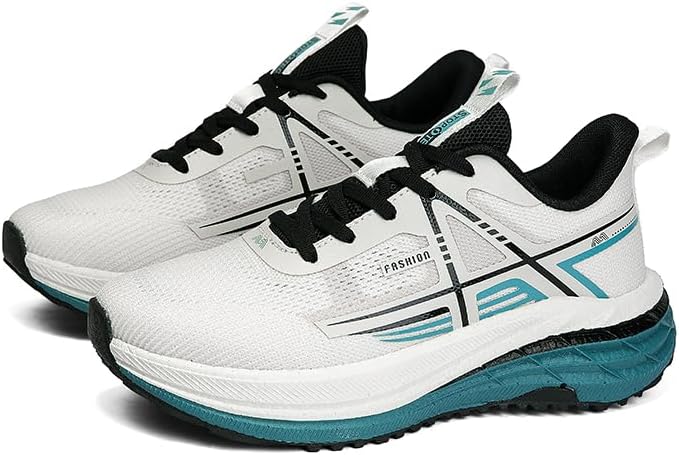 

Мужские кроссовки с круглым носком, дышащие и сетчатые, легкие и с противоскользящей подошвой, шнуровка, подходят для повседневной носки, игры в мяч и прогулок Igzbibg, белый