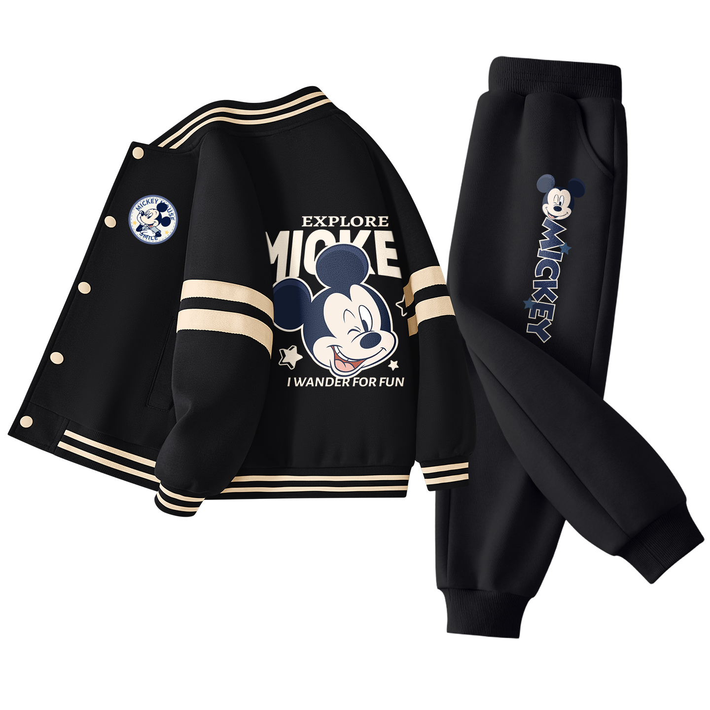 

Детская повседневная спортивная одежда Disney, черный