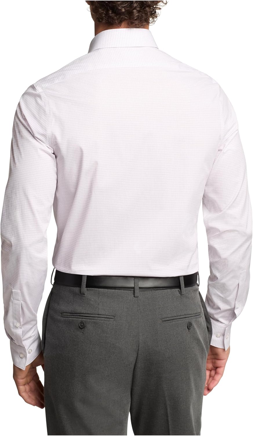 Мужская рубашка Calvin Klein Slim Fit, не требующая глажки, эластичная, в клетку, Pink Multi — фото 2