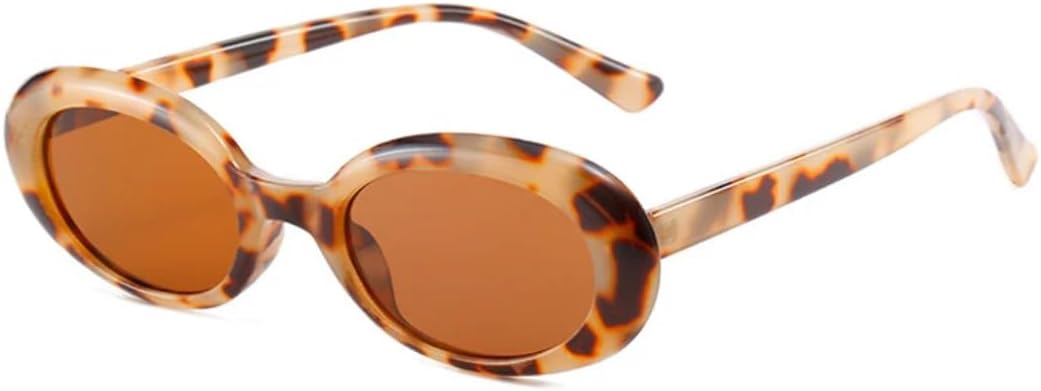 

Винтажные овальные солнцезащитные очки для женщин, модные, маленькие круглые, в стиле панк, с леопардовым принтом, защита от УФ-излучения UV400 TOIPASTN, C4leopard-brown