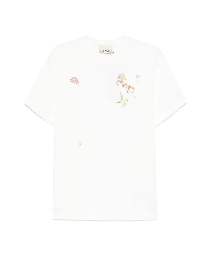 

Белая футболка с круглым вырезом Alemais, белый