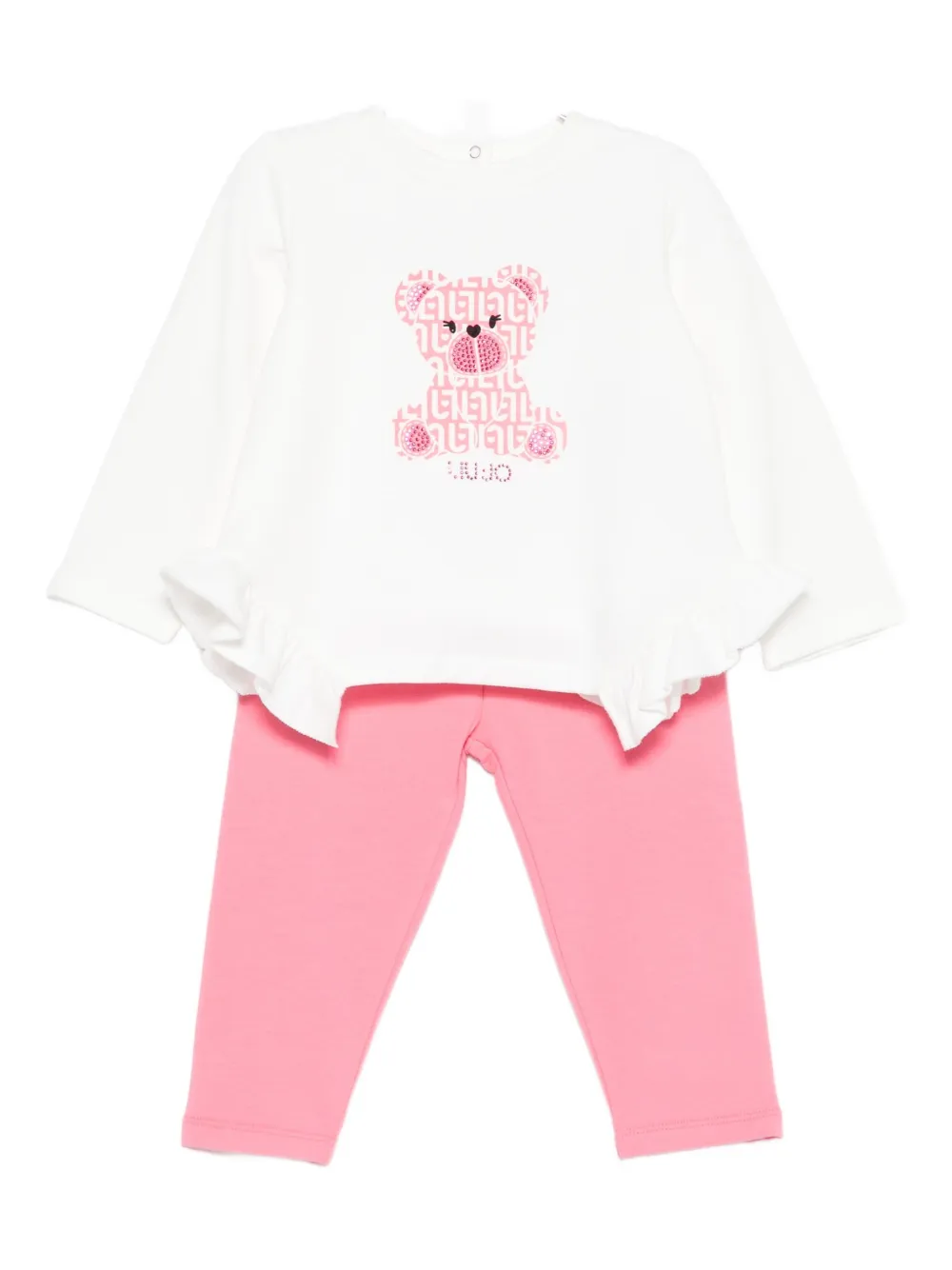 

Комплект брюк с принтом медведя Liu Jo Kids, розовый