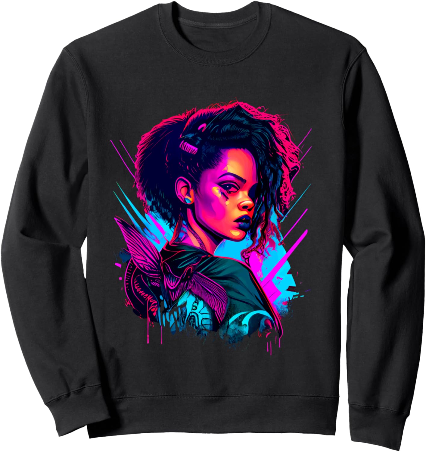 

Смелый городской портрет в стиле поп-культуры, толстовка Vibrant Expressionism Urban Art Aesthetic, черный