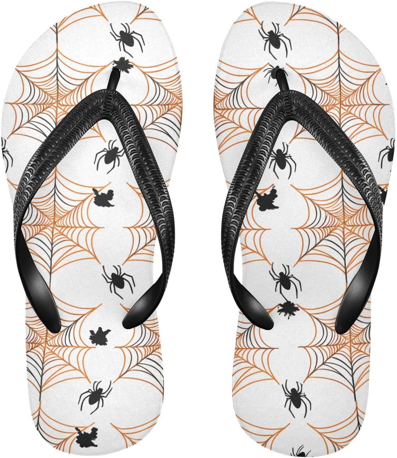 

Женские и мужские шлепанцы Black Orange с паутиной, пляжные, летние, повседневные, для душа 20861890 Kfbe, Spider