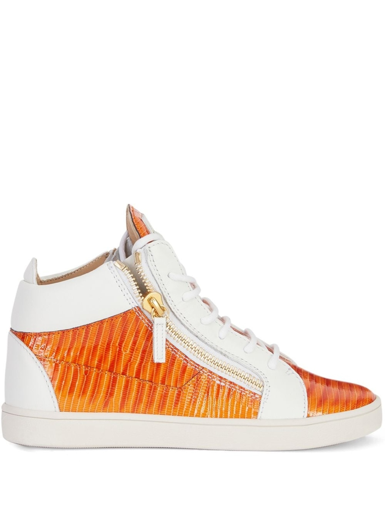 Кроссовки Kriss с тиснением под кожу змеи Giuseppe Zanotti, белый