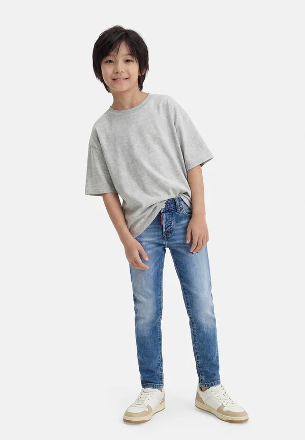Стильные мужские джинсы унисекс прямого кроя с карманами Dsquared2, Blue Denim