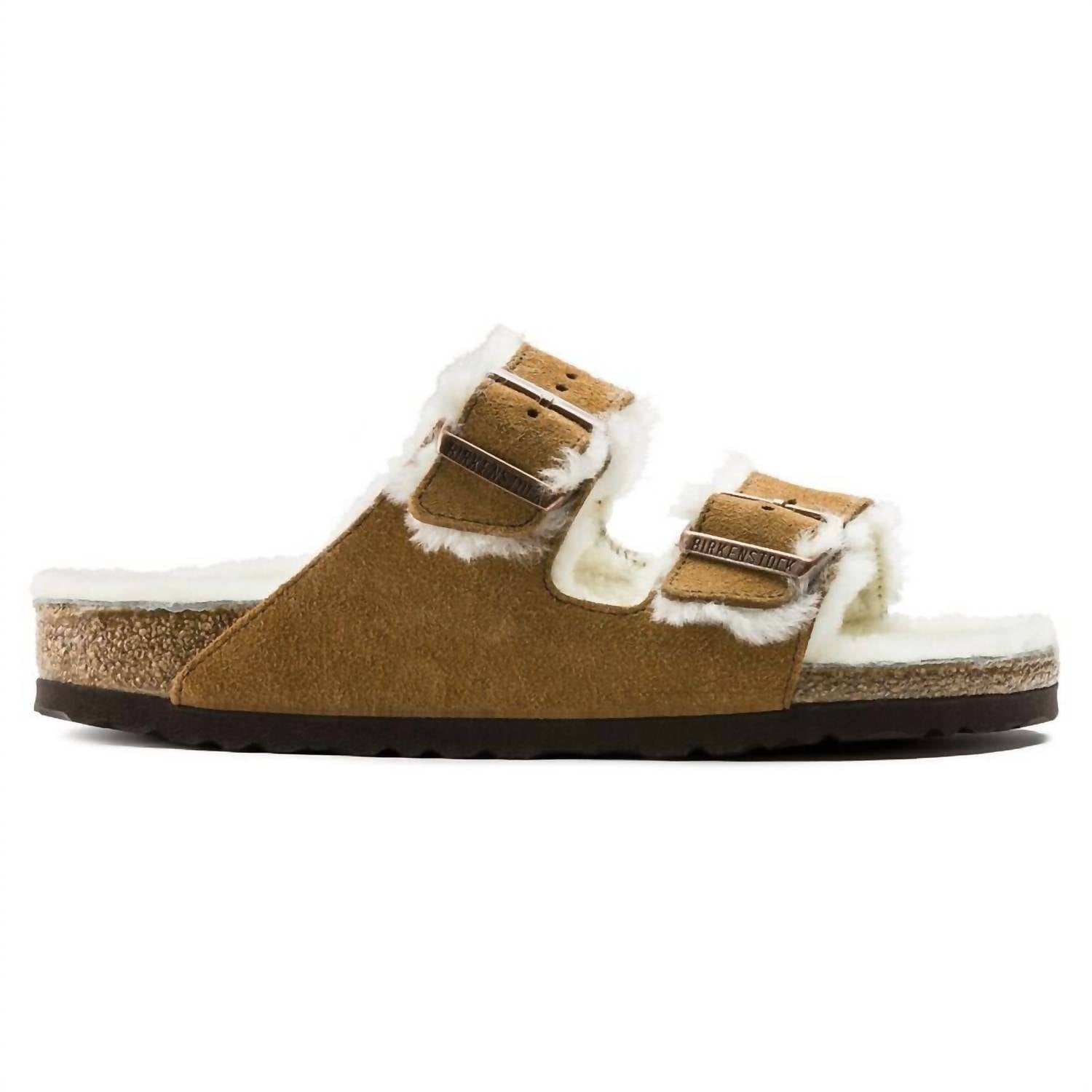 Женские сандалии Arizona Shearling из норки Birkenstock, цвет mink — фото 2