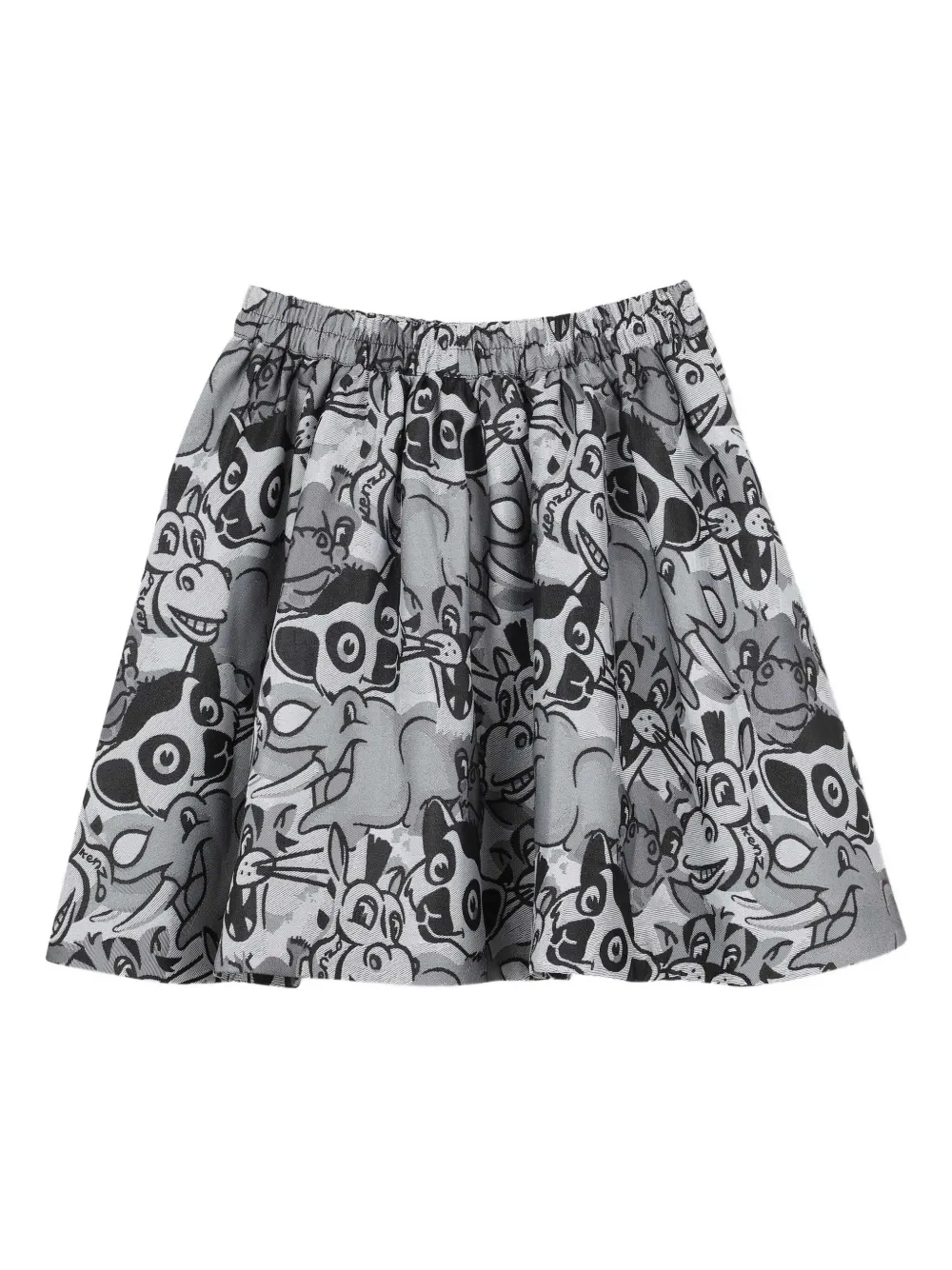 Расклешенная юбка с графичным принтом Kenzo Kids, серый — фото 2