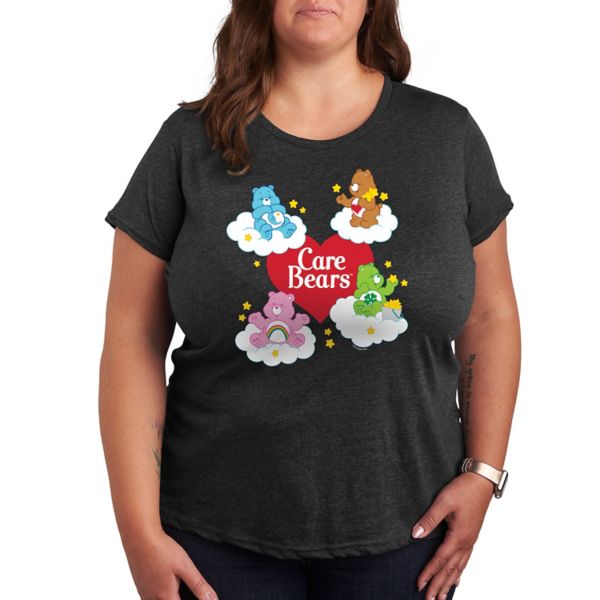 

Футболка с принтом Care Bears в виде сердца и логотипом медвежонка Licensed Character, серый