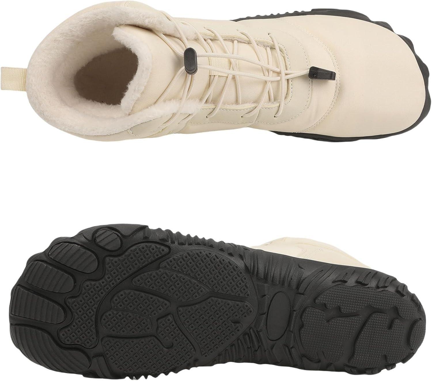 

Зимние ботинки Mmoneyake для женщин, утепленные мехом, водонепроницаемые, без застежек, с широкой носочной частью, с нулевым перепадом, минималистичные ботильоны на щиколотку, удобные кроссовки для улицы, унисекс, бежевый