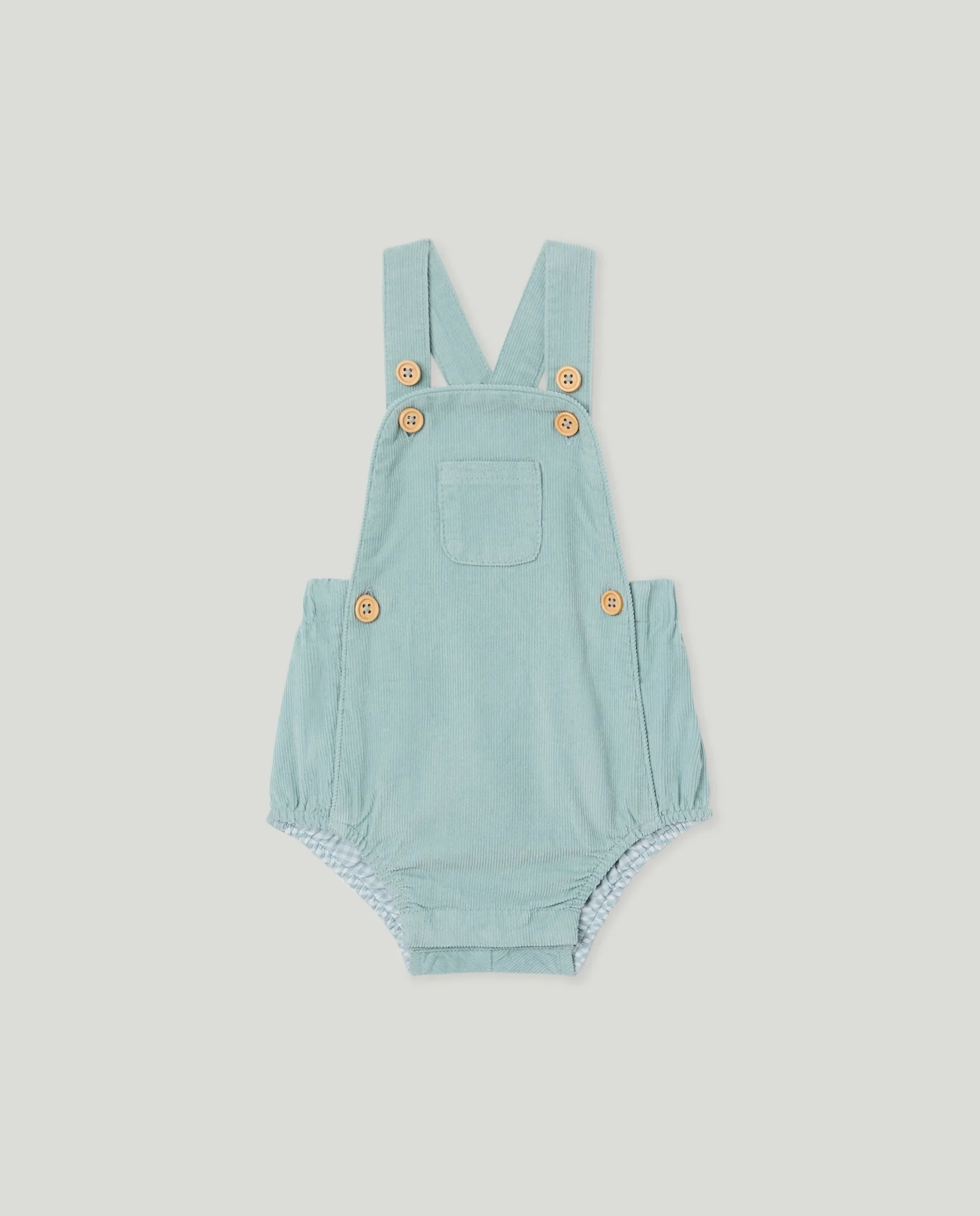 

Комбинезон с лямками из гладкой вельветовой ткани для мальчика Coconut El Corte Inglés, пастельно-бирюзовый