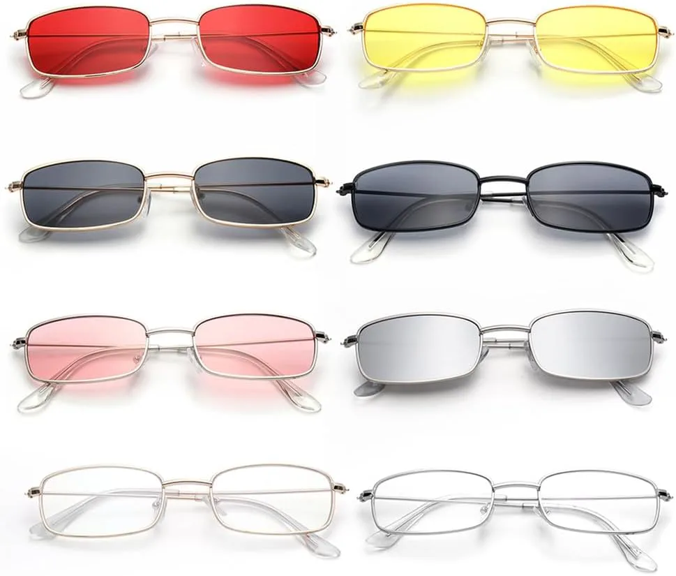 

Солнцезащитные очки 2027 года в маленькой оправе для женщин и мужчин, в стиле стимпанк, с металлической оправой, ретро-очки, защита от УФ-излучения UV400 MTZJH, 8