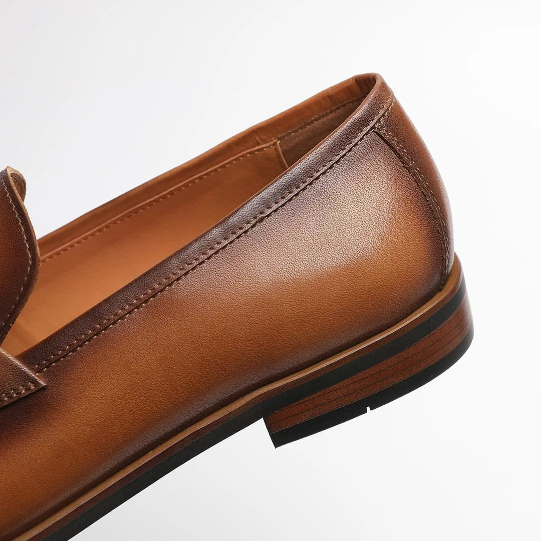 Лоферы из телячьей кожи, Loafers for Men, Light Brown FIAVOM — фото 4