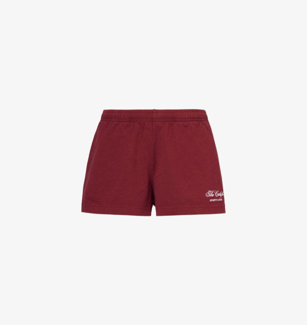 

Шорты из хлопчатобумажного трикотажа в стиле диско с вышивкой «Carlyle» Sporty & Rich, цвет merlot