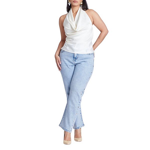 

Женские джинсы plus size прямого кроя со стразами Eloquii