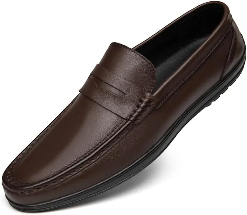 Лоферы кожаные мужские Loafers Brown PUGHGAETZF — фото 4
