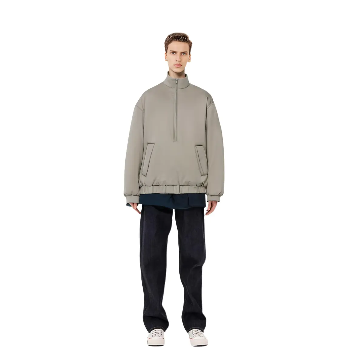 SS23 Стеганая куртка мужская Seal Grey Fear Of God Essentials, серый — фото 3