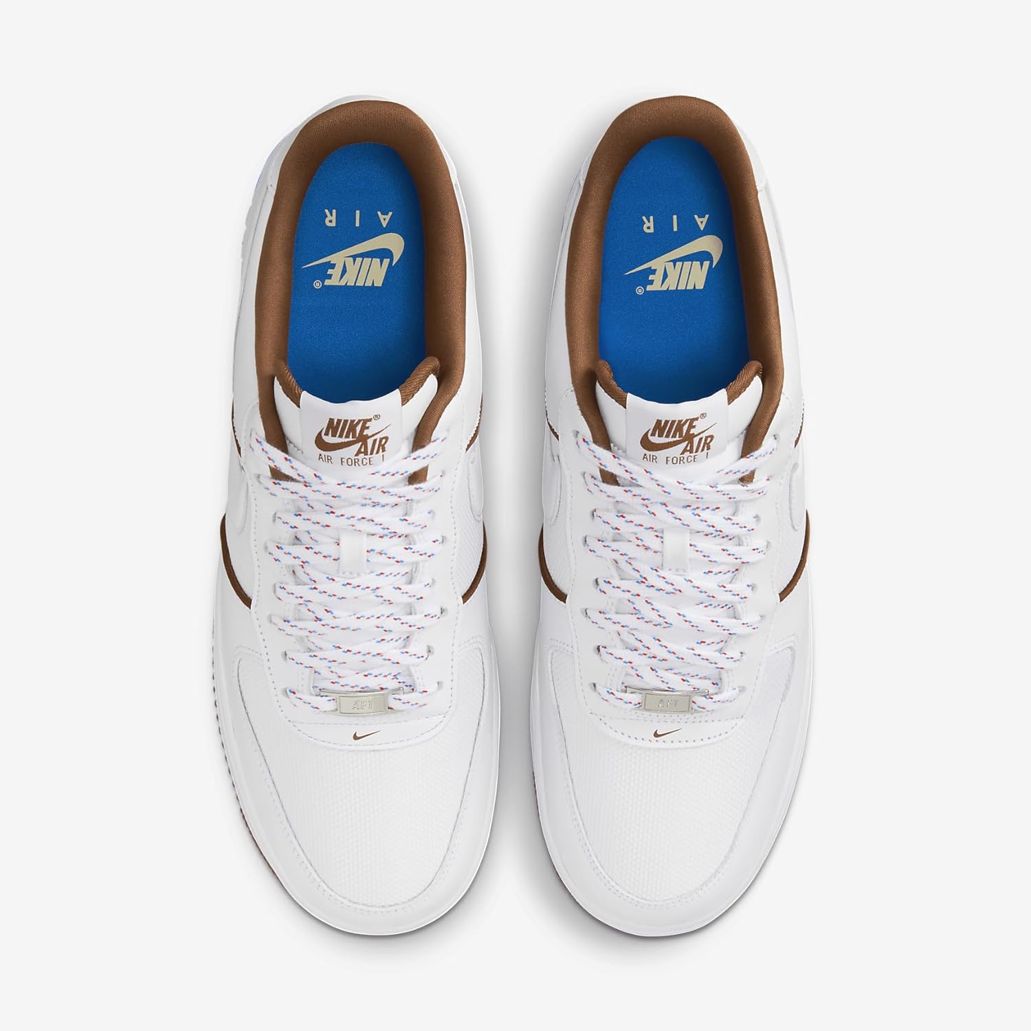 Детские кроссовки Nike Air Force 1, белый/коричневый/светло-коричневый — фото 4