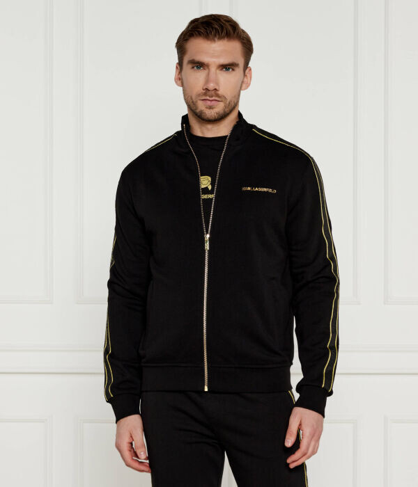 

Толстовка Karl Lagerfeld Regular Fit на молнии, черный / золотой