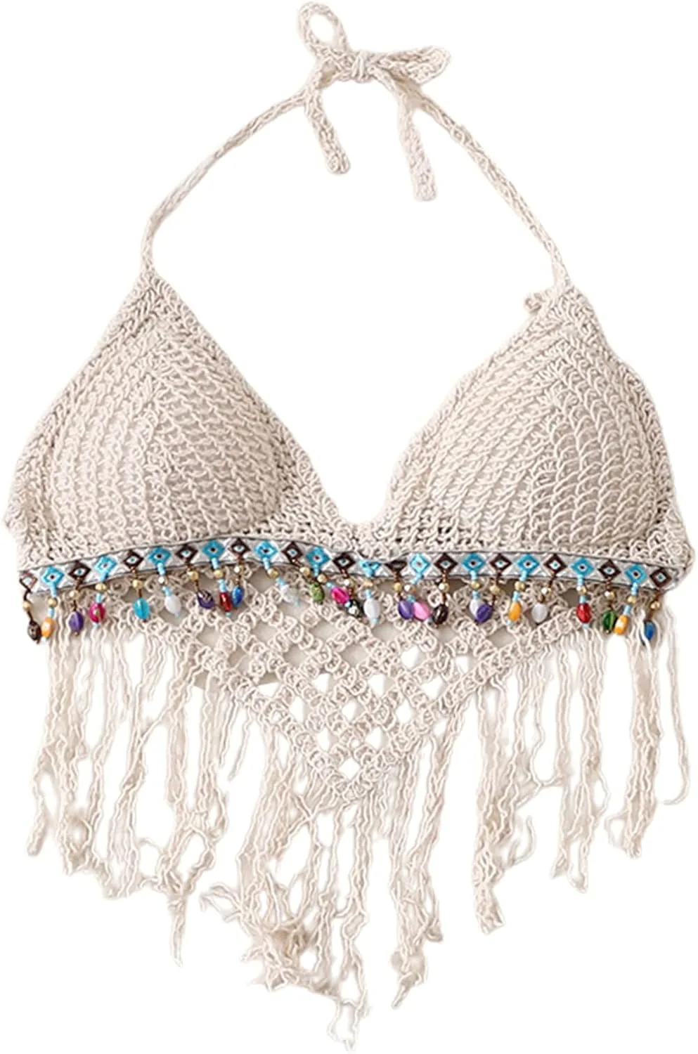 

Женский топ-бралетт с кружевом и кисточками BIYAER