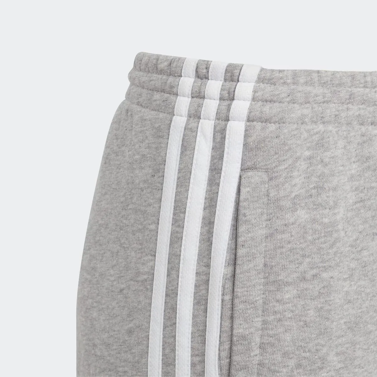 Детские Essentials Флисовые брюки 3 полоски Adidas, серый/белый — фото 4