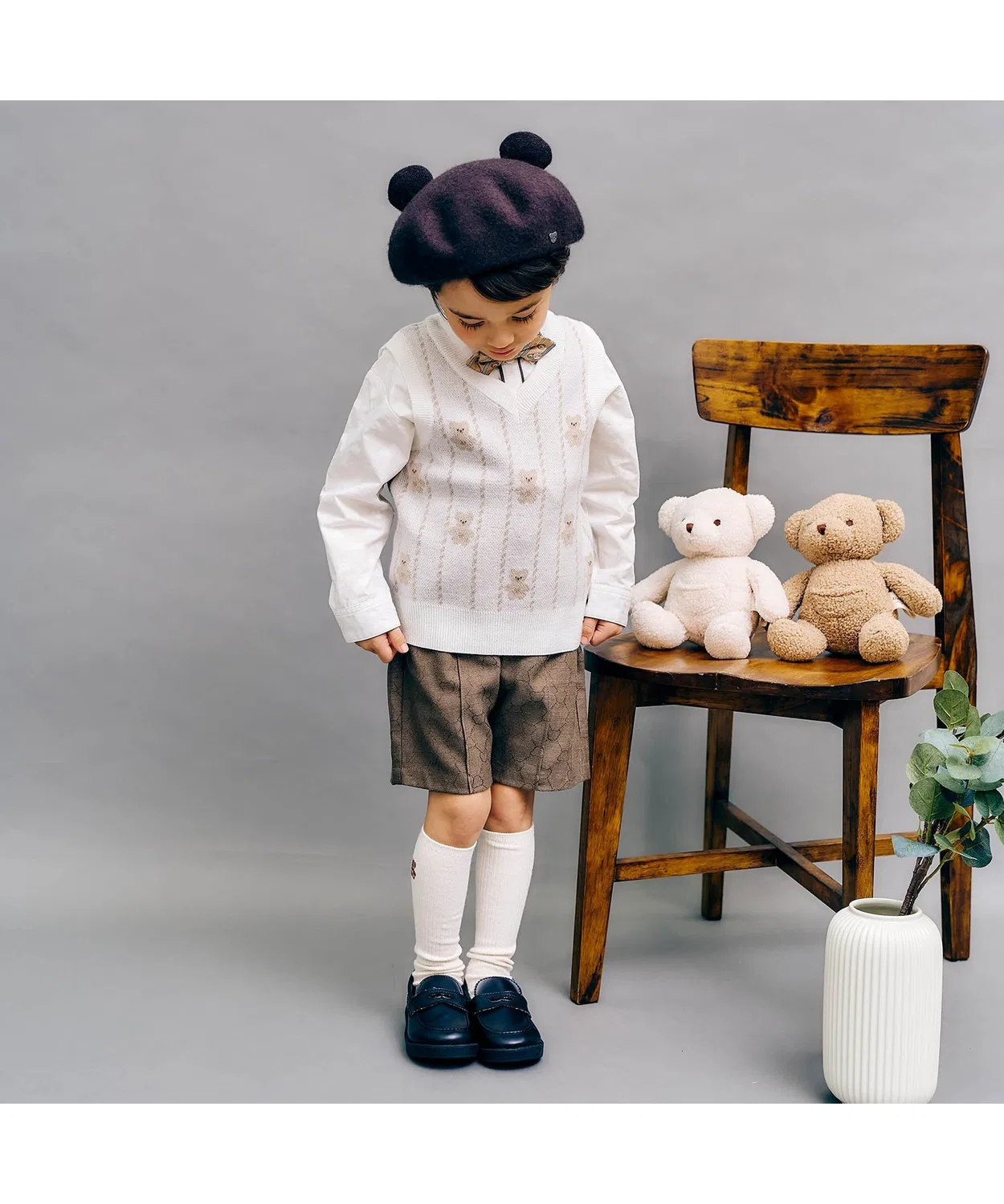 Жилет с медведями tinybear машинная стирка офф-белый — фото 2