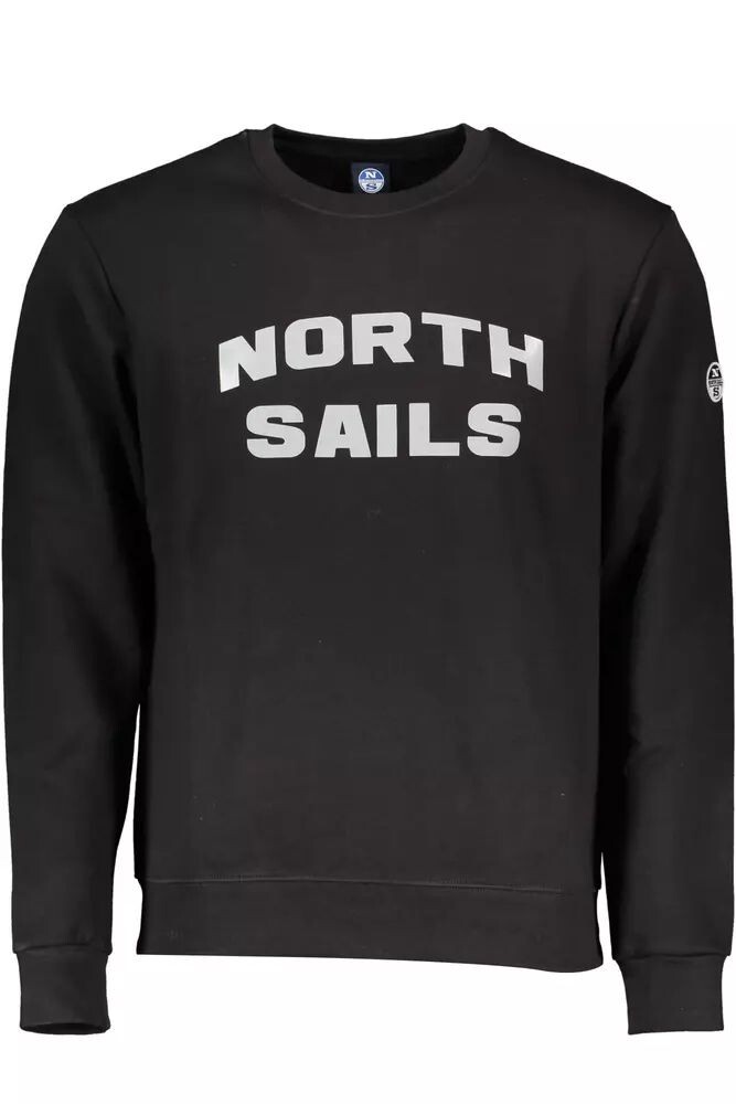 

Мужская толстовка с круглым вырезом из гладкой смеси хлопка North Sails, черный