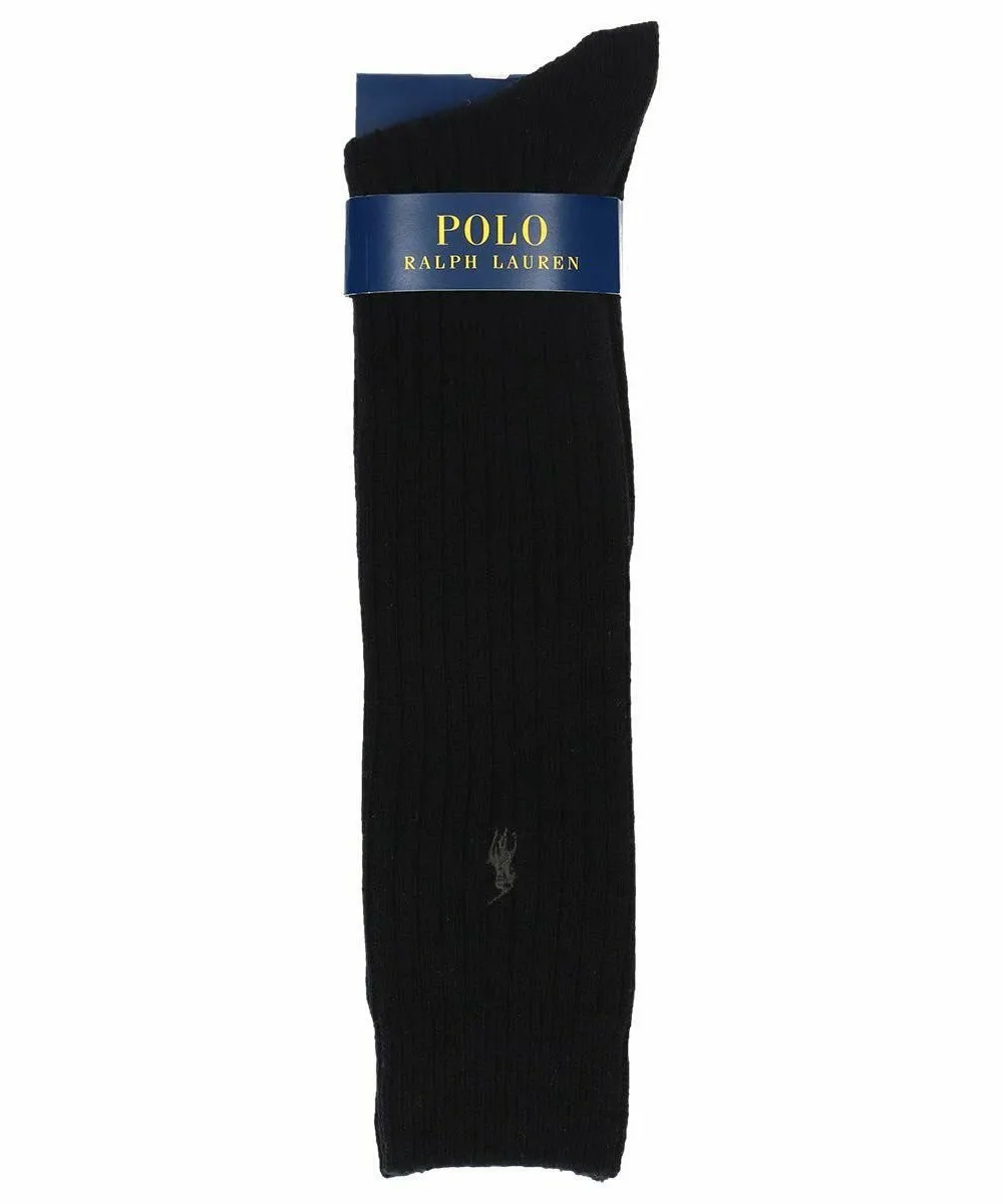 Носки Женские ребристые гольфы из кашемировой смеси Polo Ralph Lauren, 98. Black
