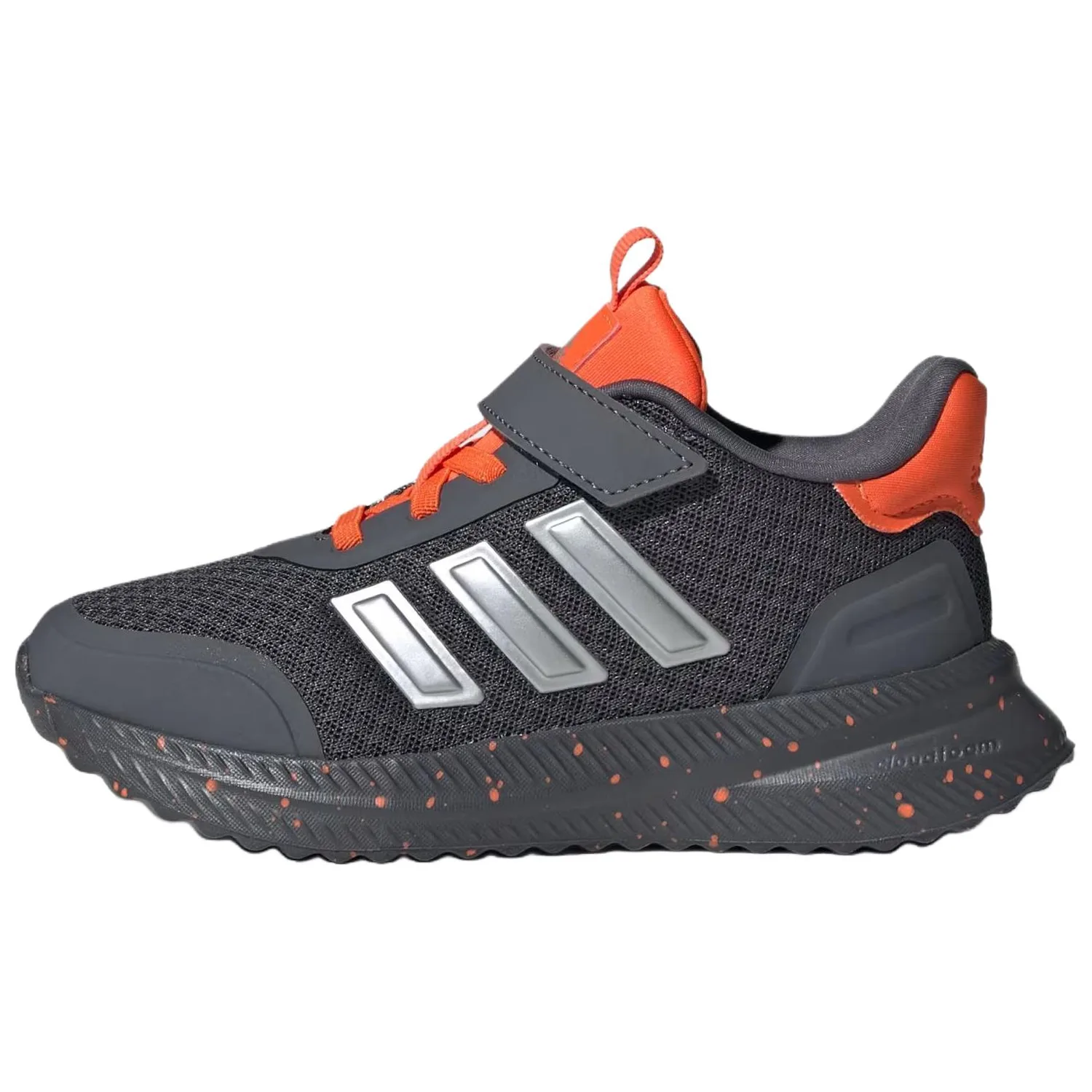 Adidas Детские кроссовки для бега X_PLRPATH с низким верхом, дышащие, черно-оранжевые