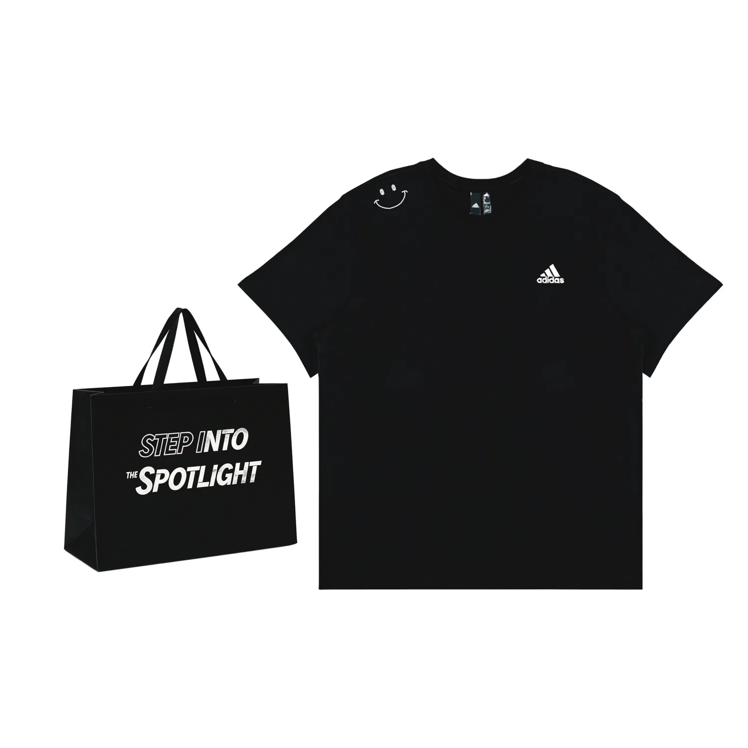 Футболка Adidas MUST HAVES с улыбающимся лицом, белый