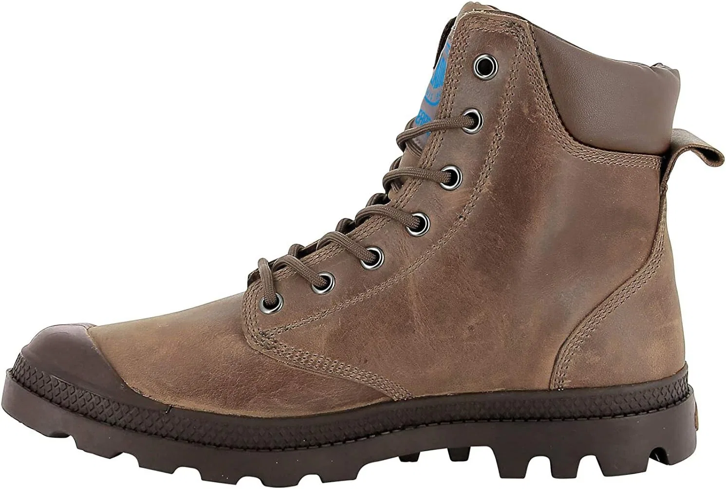 Мужские водонепроницаемые кожаные ботинки Palladium Pampa Sport Cuff, Brown Safari Diva Blue